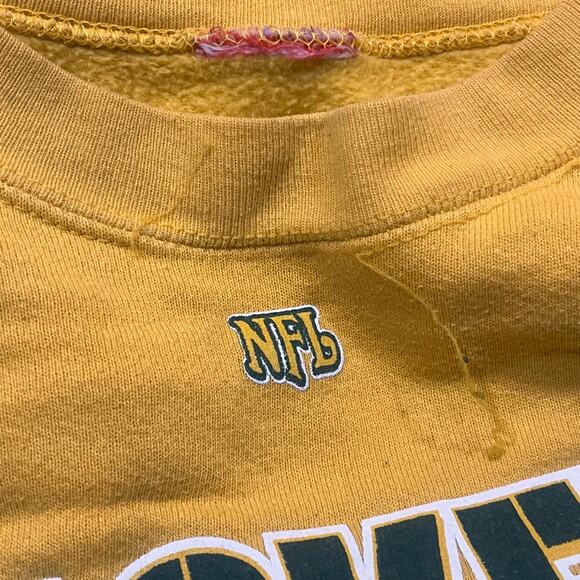 Vintage Green Bay Packers Men XL Pullover Yellow Sweatshirt Long Sleeve Throw - Picture 5 of 6